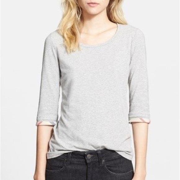 Burberry Check Trim Tee - Picture 1 of 10